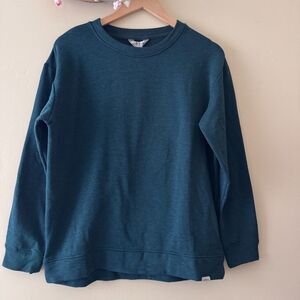 Orvis Cozy Pullover Relaxed Fit Hi Low Rounded Hem Black Size Small NWT